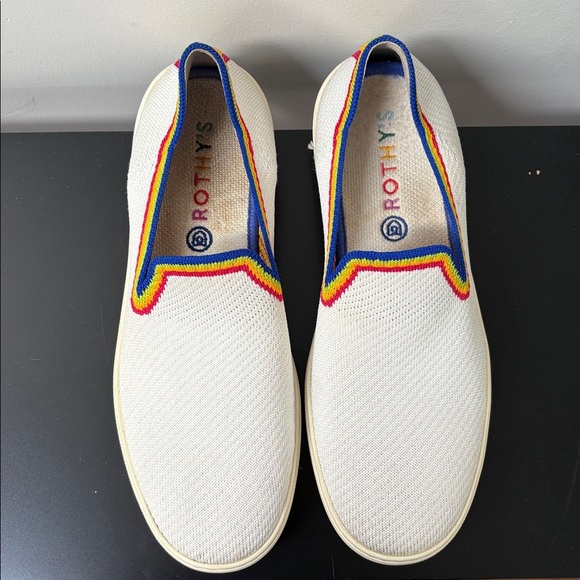 Rothy's The Original Slip On Sneaker white rainbow Limited Edition knit US10 - Picture 6 of 12